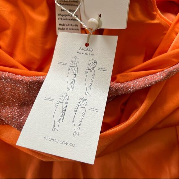 NWT BAOBAB Collection Asaka Maxi Dress in Gavea Tangerine Orange - Picture 12 of 14